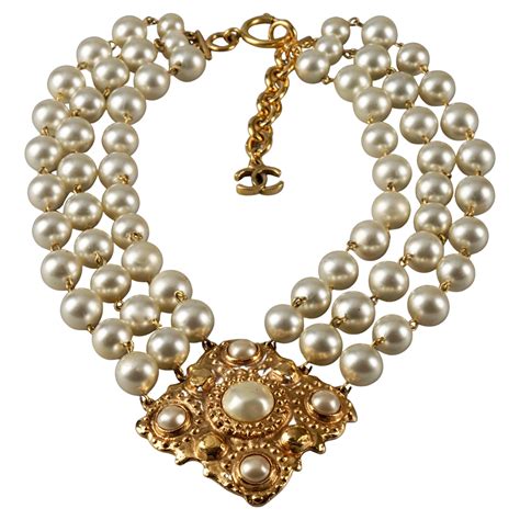 chanel pearl diamond necklace